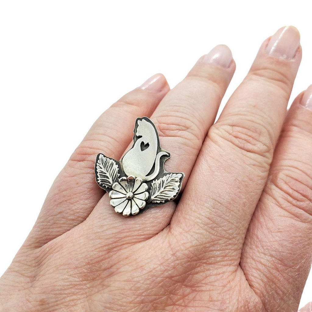 Ring - Single Meow Cat (Assorted Sizes) by Wanderlust Silver