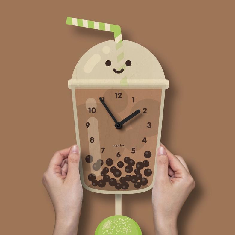 Wood Clock - Bubble Tea Pendulum by Popclox