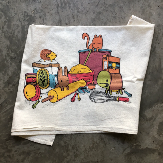 Tea Towel - Baking Buddies by Everyday Balloons Print Shop