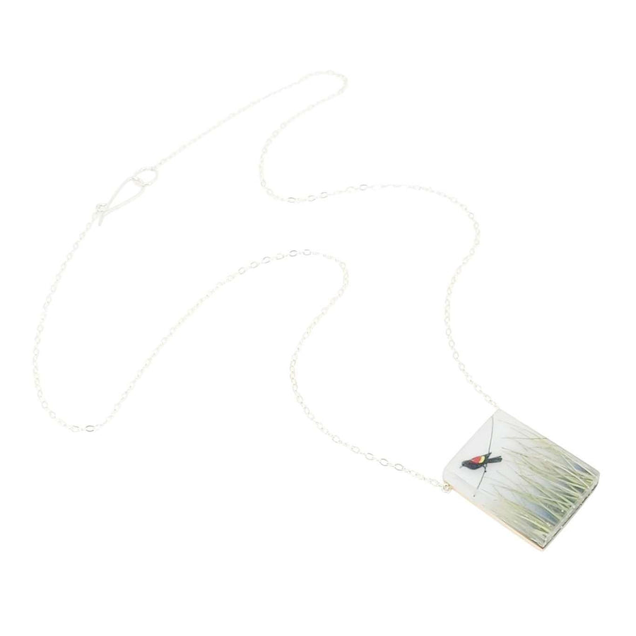 Necklace - Red Winged Blackbird (Sterling Silver) by Fernworks, image 4 of 7