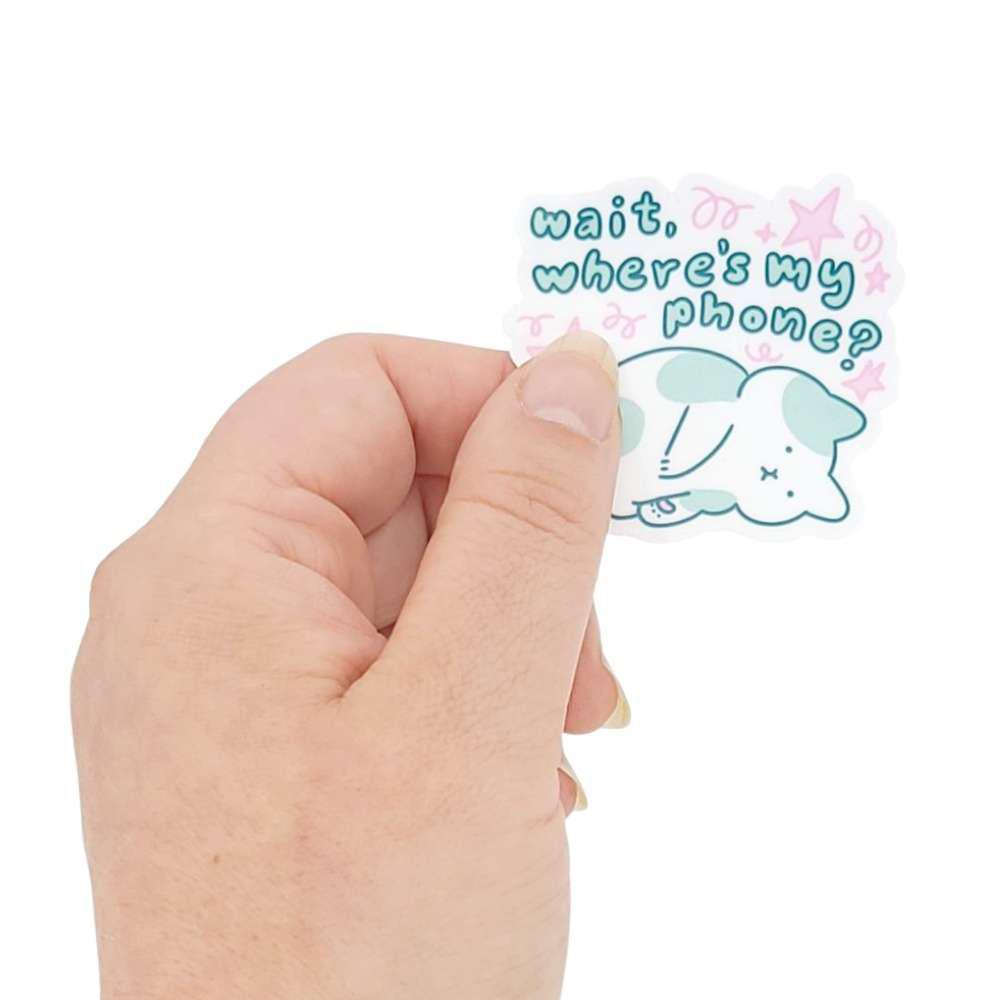 Sticker - Wait, Where’s My Phone Cat by Laura Zeng