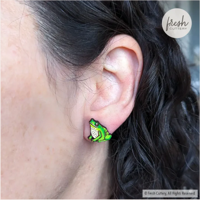 Earrings - Tree Frog (Studs) by Fresh Cuttery