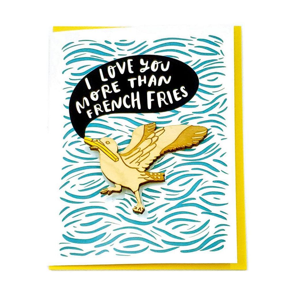 Magnet Card - I Love You More than French Fries Seagull Card by SnowMade