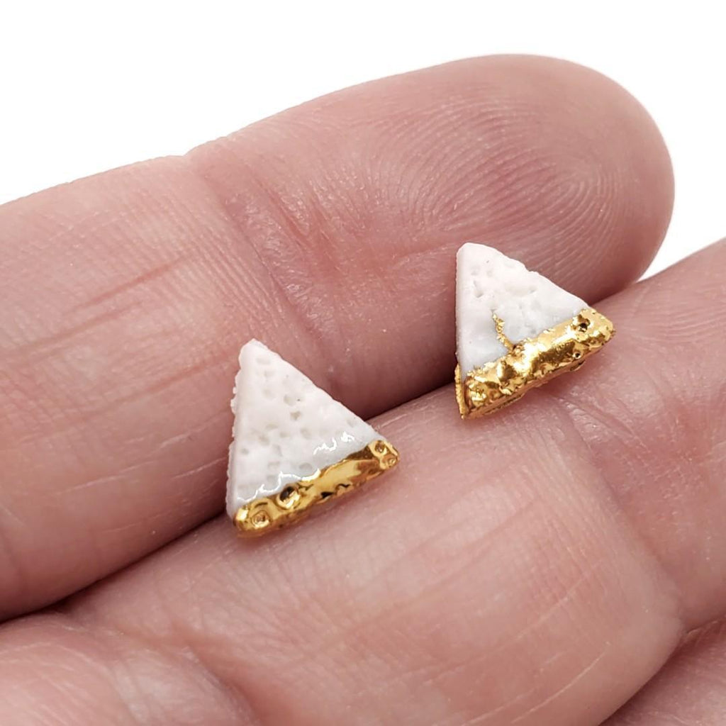 Earrings – Studs – Coral Triangle by Almeda Jewelry