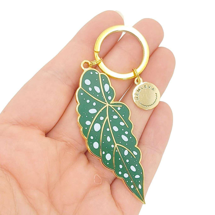 Keychain - Begonia Maculata Leaf by Hemleva