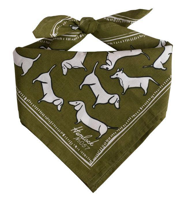 Bandana - Trixie in Olive Green (Discontinued Design) by Hemlock Goods