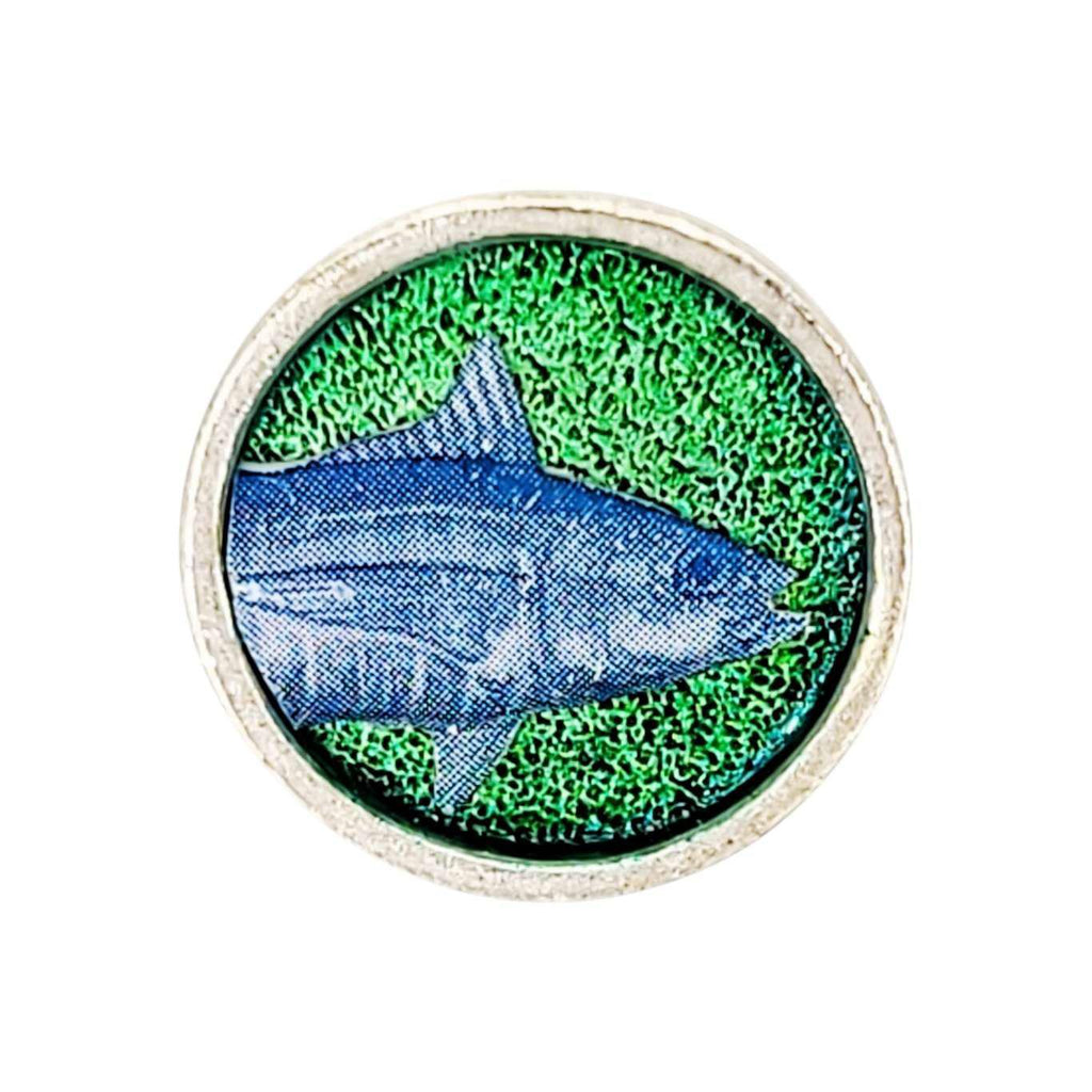 Lapel Pin - Blue Fish (Assorted Background Colors) by XV Studios