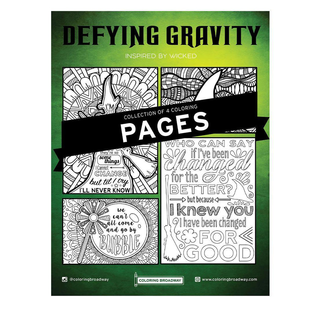 Coloring - Defying Gravity (Pages or Postcards) by Coloring Broadway