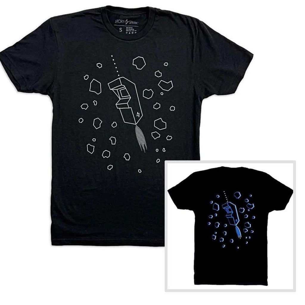 Adult Crew Neck - Outplay Black Glow in the Dark Tee (S - 2XL) by STORY SPARK