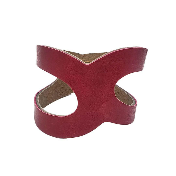 Cuff - Paisley Reversible (Cranberry Red and Gray Taupe) by Oliotto