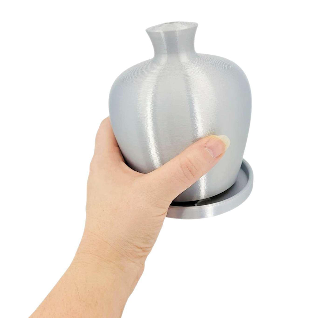 Thumb Pot - Smooth Water Bell with Drip Tray (Silver) by Rosebud Homegoods