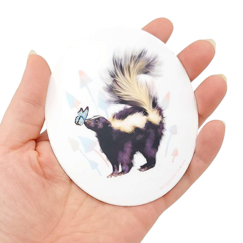 Sticker - 4 in - Glowing Skunk Vinyl by Darcy Goedecke