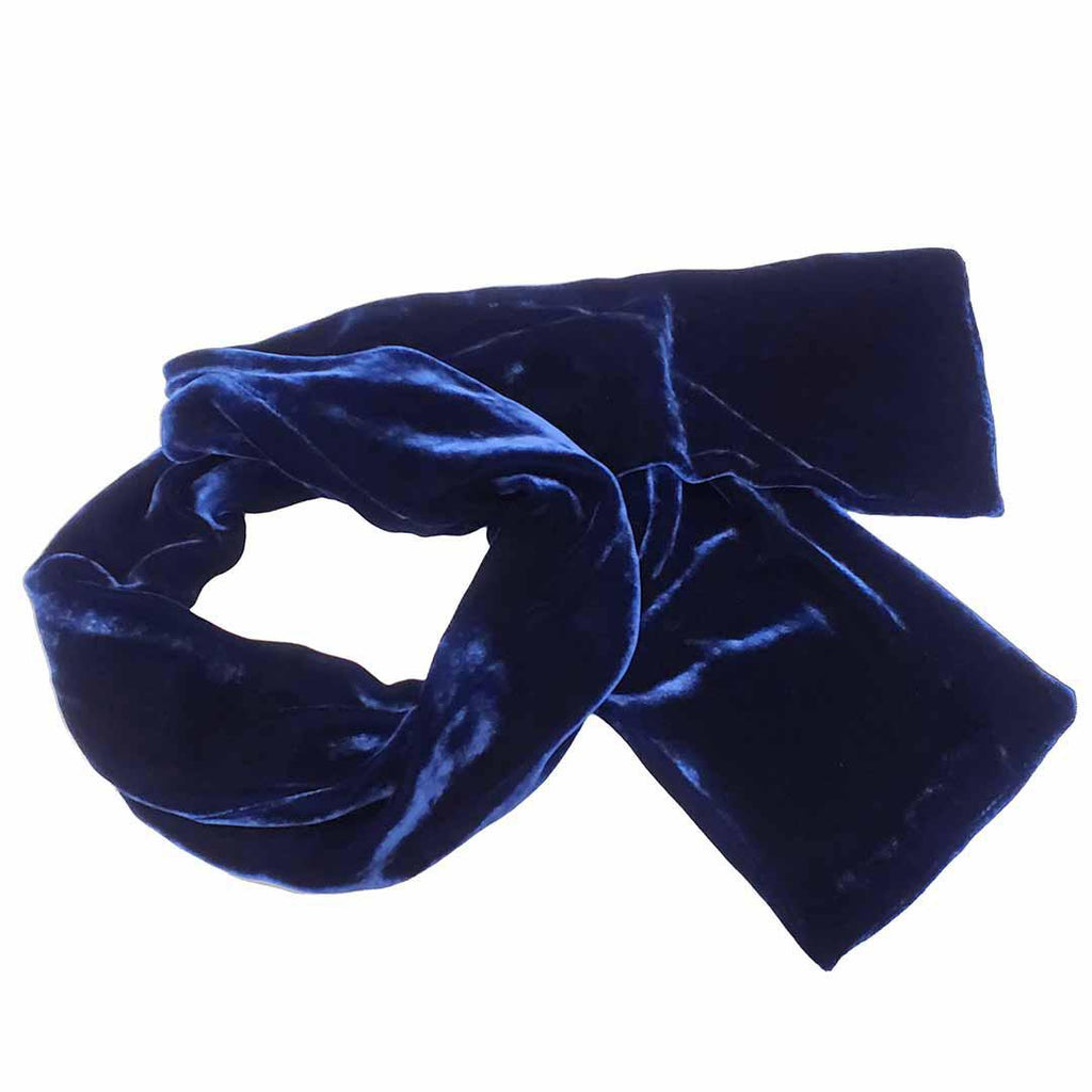 Scarf - Oblong Silk Velvet in Indigo Blue by Dana Herbert