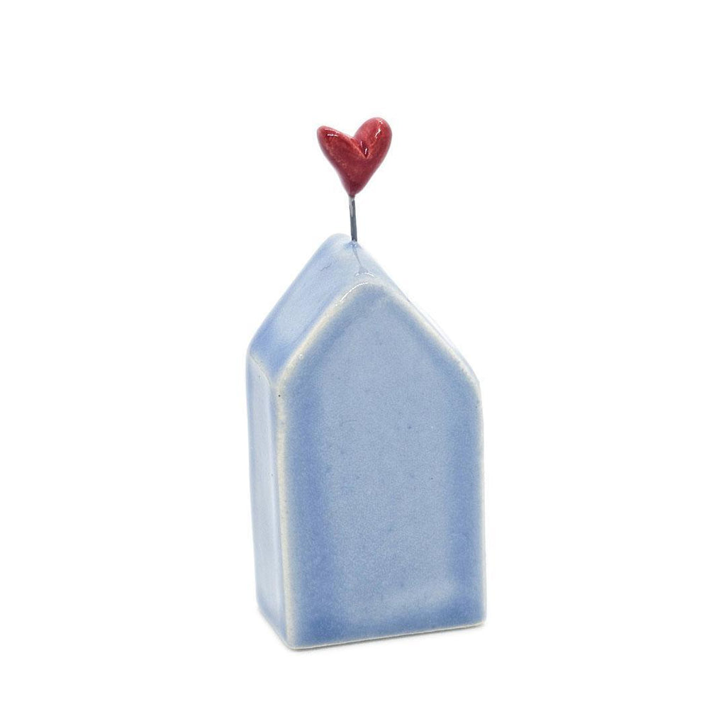 Tiny Pottery House - Light Blue with Heart (Assorted Colors) by Tasha McKelvey