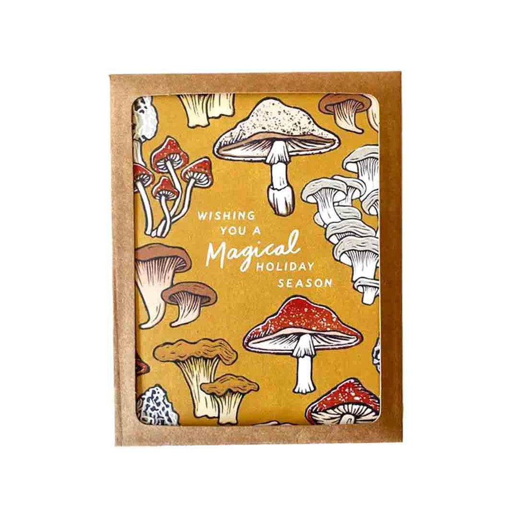 Card Set of 8 - Magical Holiday - Mushroom by Root and Branch Paper Co.