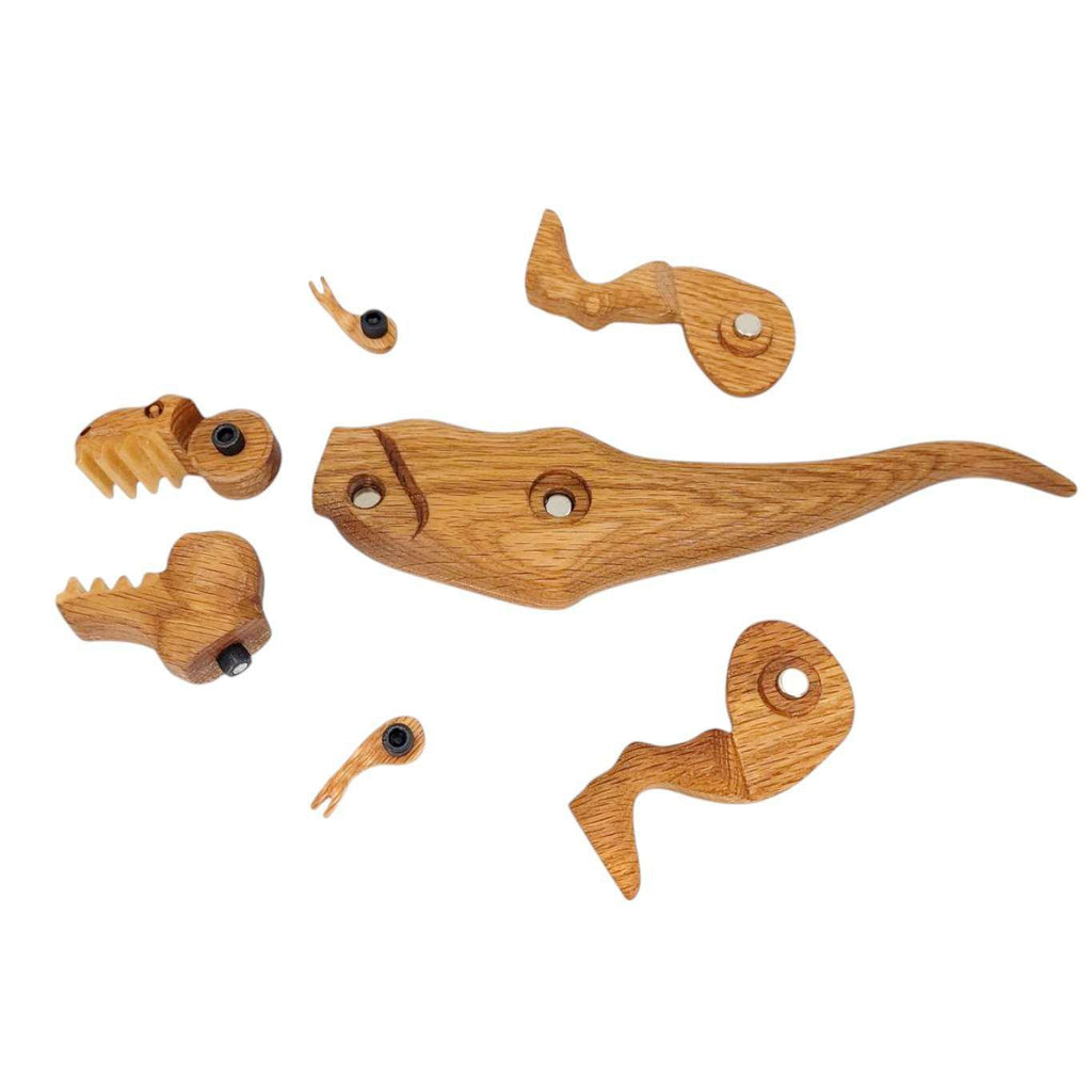 Wood Toy - Tyrannosaurus Dinosaur with Magnetic Joints by The Serious Toy Company