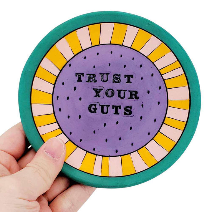 Ring Dish - 5in - Trust Your Guts (Assorted Colors) by Leslie Jenner Handmade