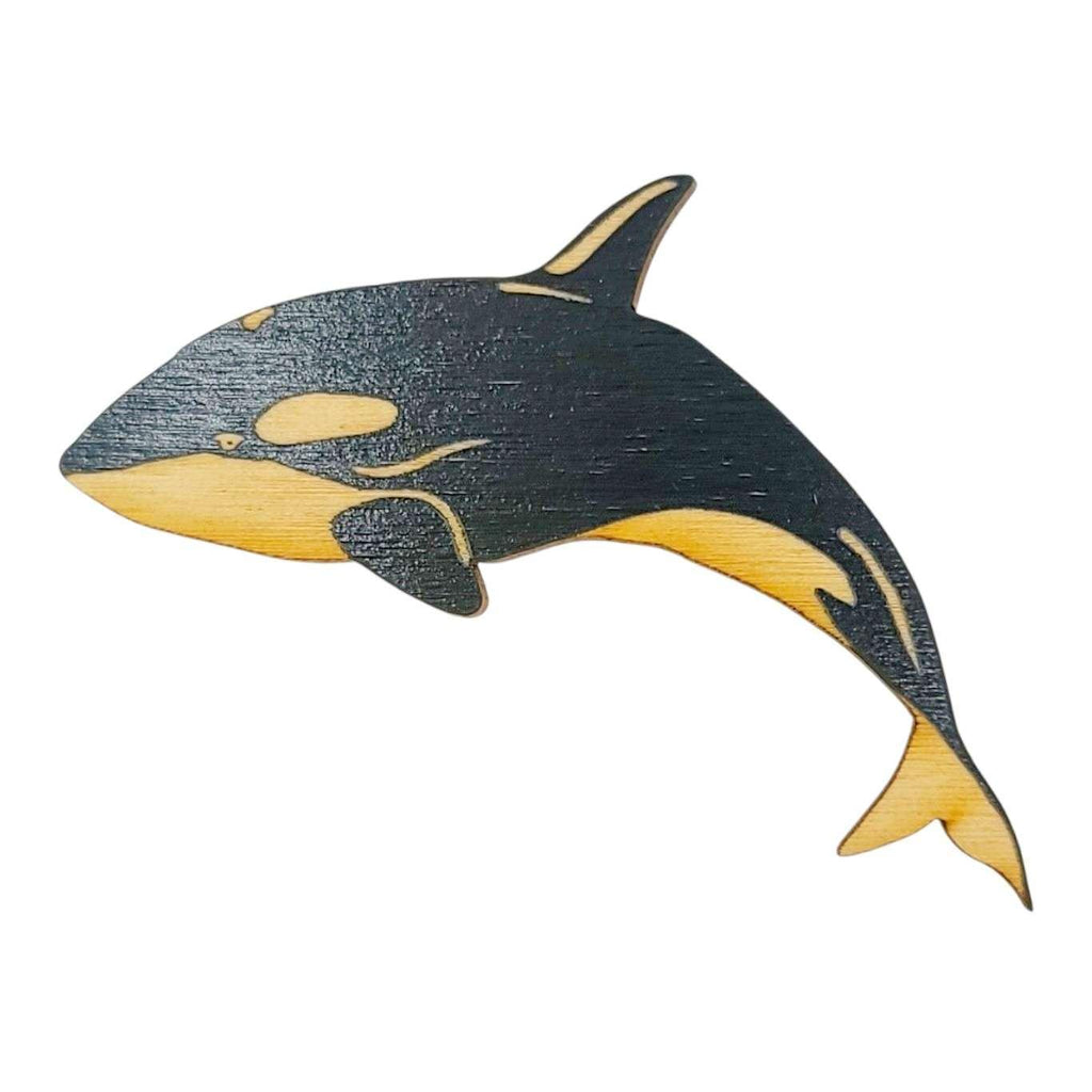 Wooden Magnet - Small - Orca (Black) by SnowMade