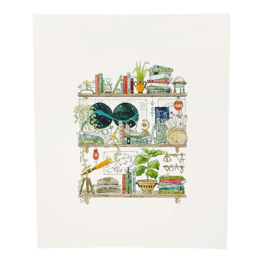 Art Print - 8x10 - The Astronomer's Shelves by Lizzy Gass