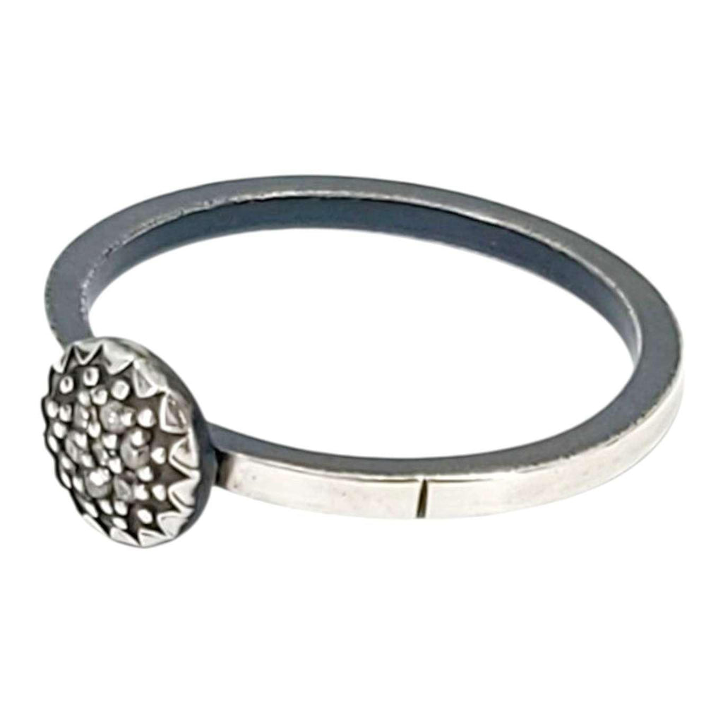 Ring - Size 7.5 - 6mm Pave Diamond Notched Band (Sterling Silver, Diamond) by 314 Studio