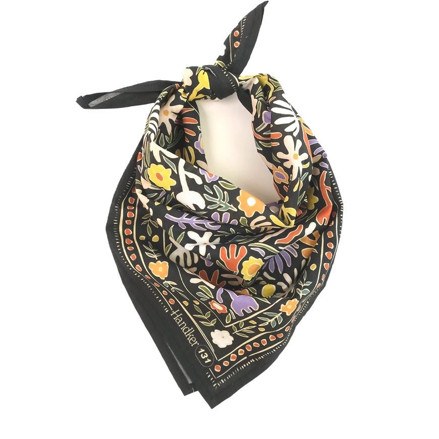Bandana - Henri (Black Multi Floral) by Handker Bandanas