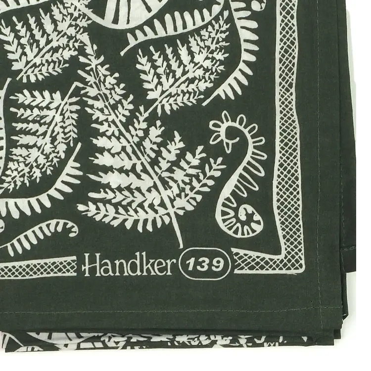 Bandana - Fern (Green White Botanical) by Handker Bandanas