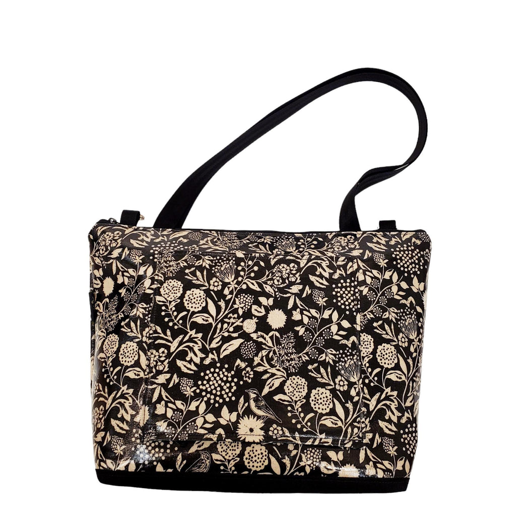 Lydia Tote - Birds and Flowers (Black) - Reinforced by Laarni and Tita