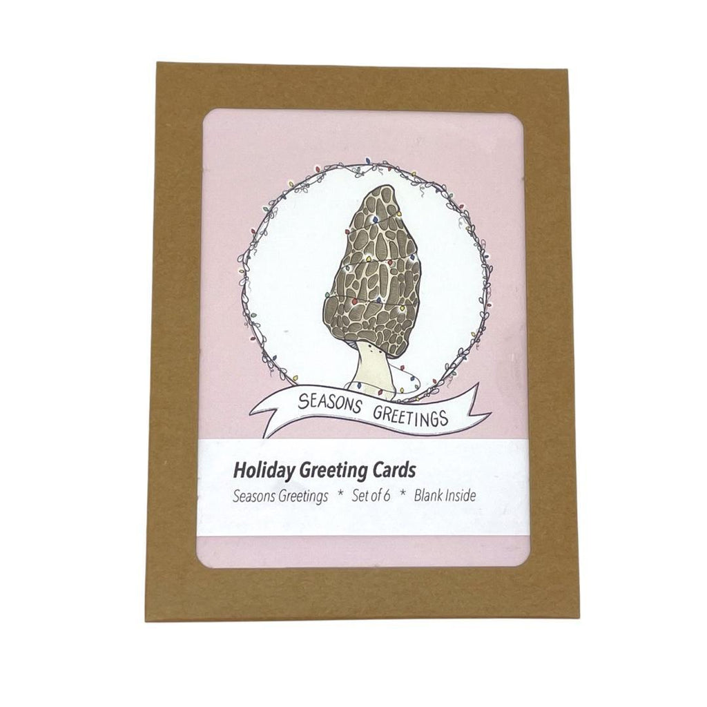 Card Set of 6 - Seasons Greetings Morel Mushroom by World of Whimm