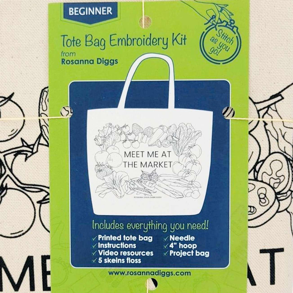 Embroidery Kit - Meet Me at the Market Tote Bag by By Hand Craft Co