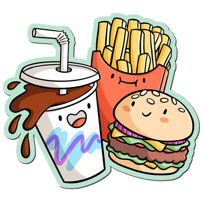 Stickers - Large Vinyl (Food: Meals) by Emily McGaughey