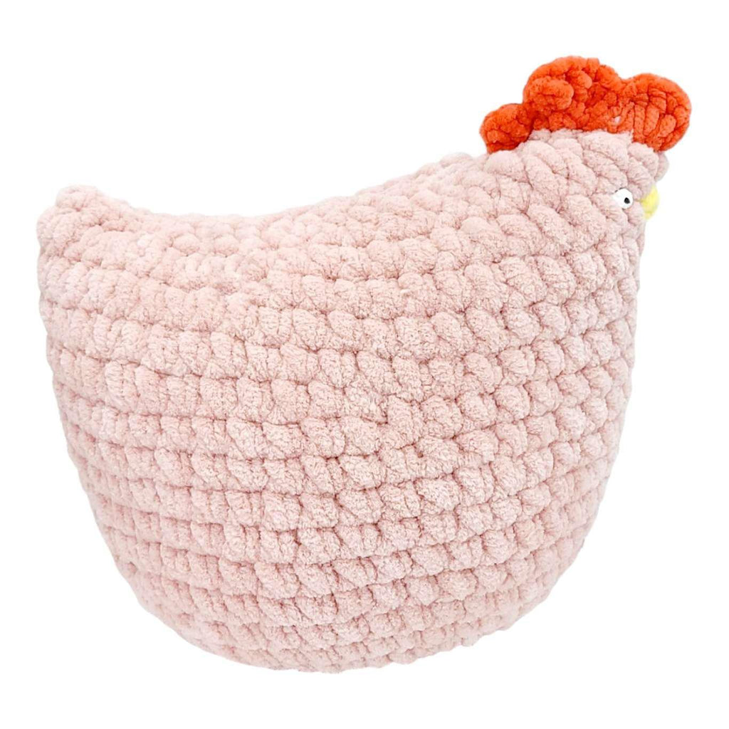 Plush Toy - Large Chicken (Light Pink with Blue Orange Double Heart) by Moyo Workshop