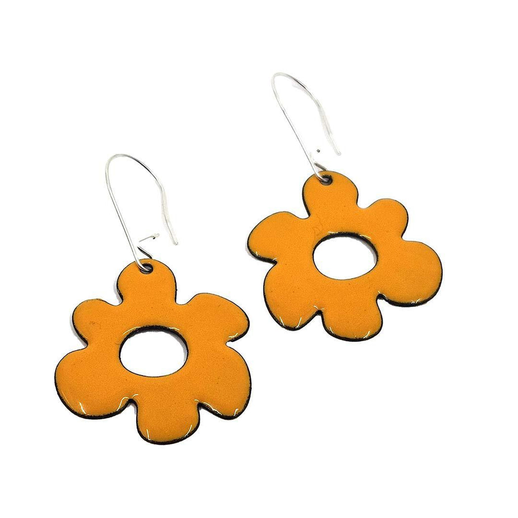 Earrings - Mod Flower (Yellow Orange) by Magpie Mouse Studios