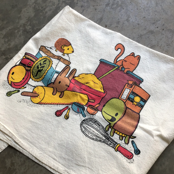 Tea Towel - Baking Buddies by Everyday Balloons Print Shop