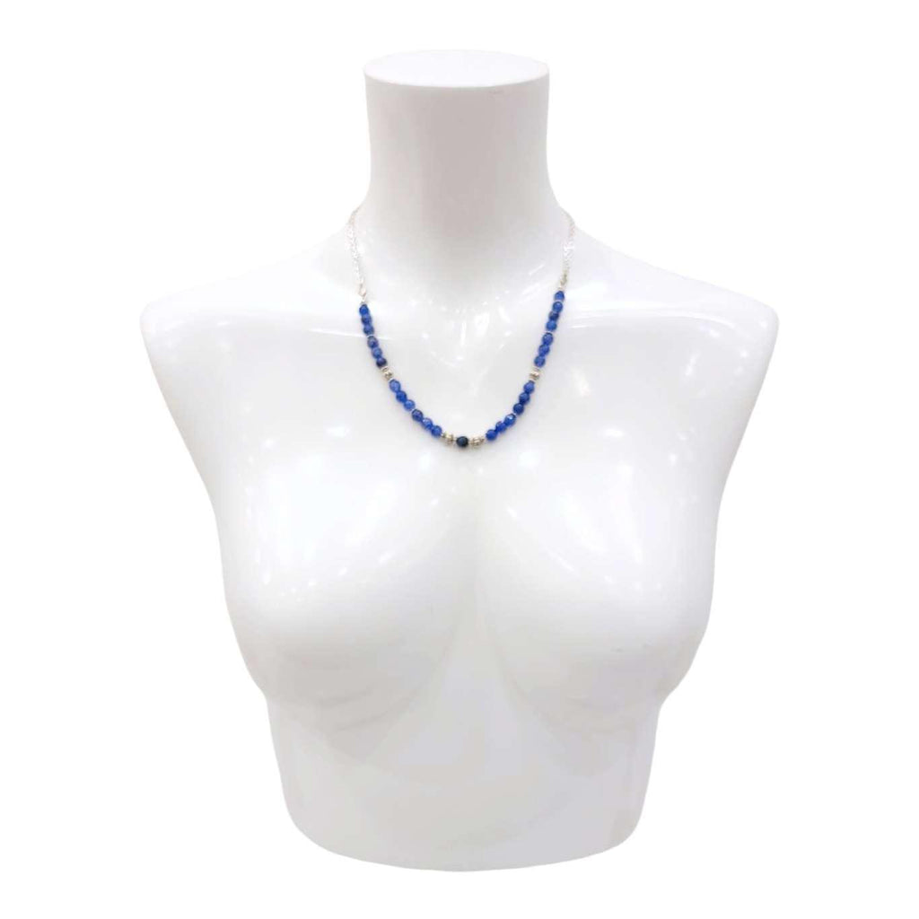 Necklace - Bead Chain (Cobalt Dragon’s Vein Agate) by Tiny Aloha