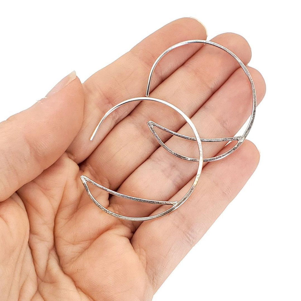 Earrings - Small Bridge Silver Hoops by Verso