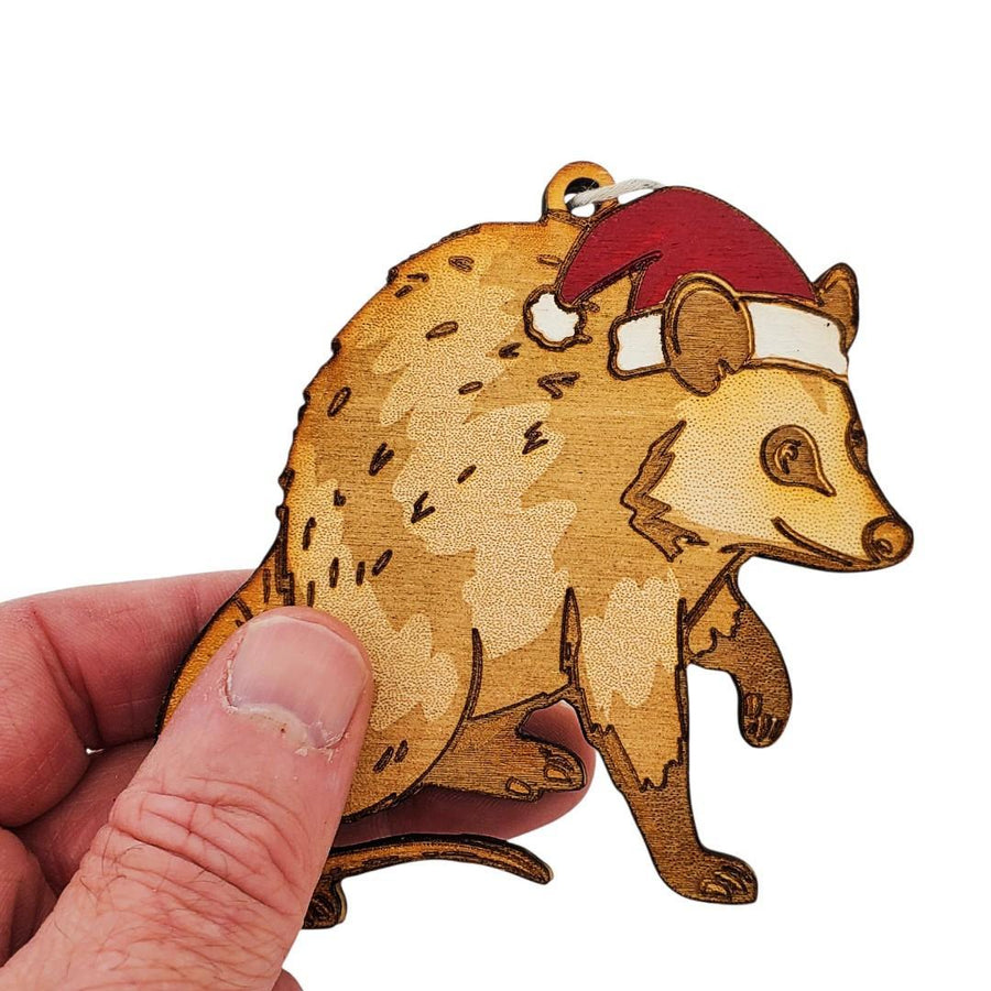 Ornament - 3.25in - Santa Opossum by The Handmade Showroom, image 2 of 3