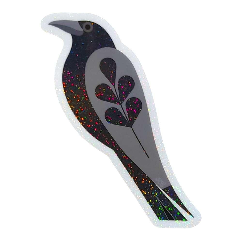 Sticker - Crow with Glitter by Amber Leaders Designs