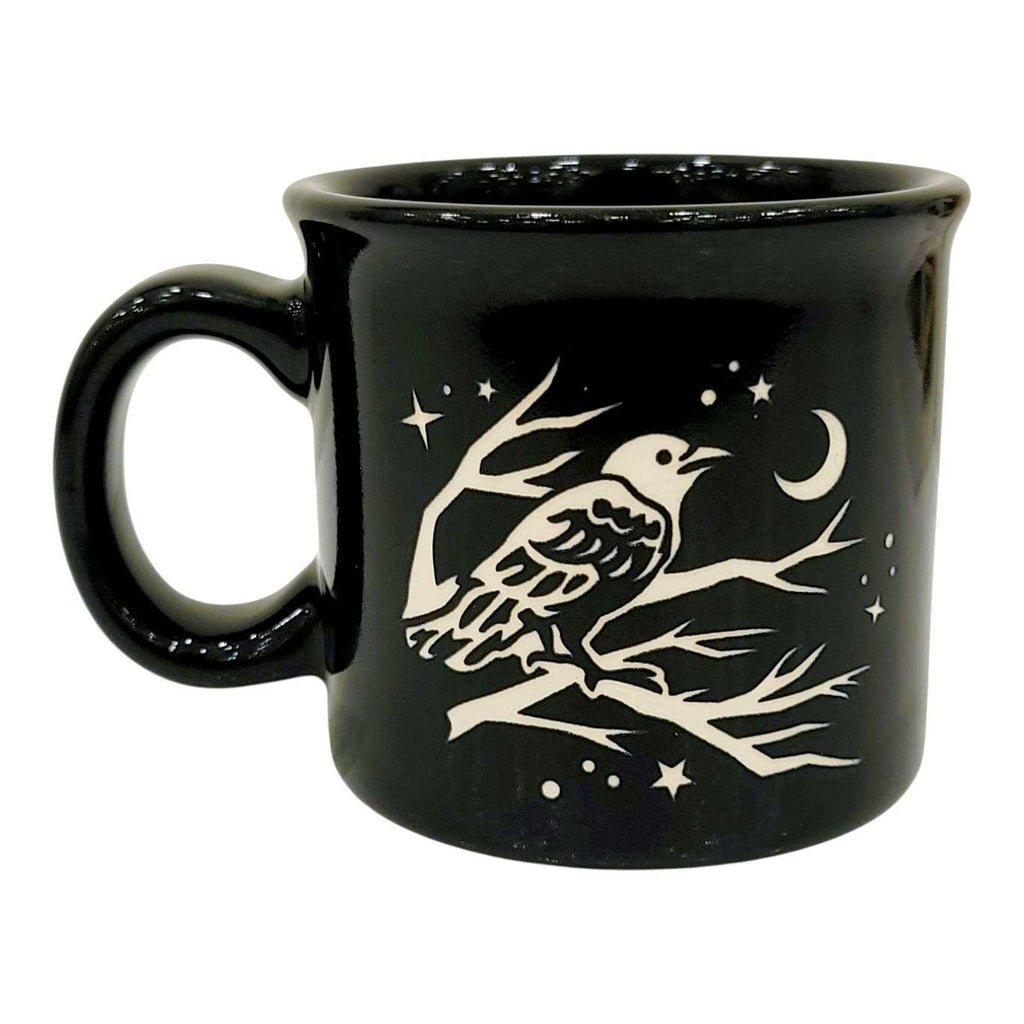 Mug - 14oz - Crow Camp Mug (Black) by Bread and Badger