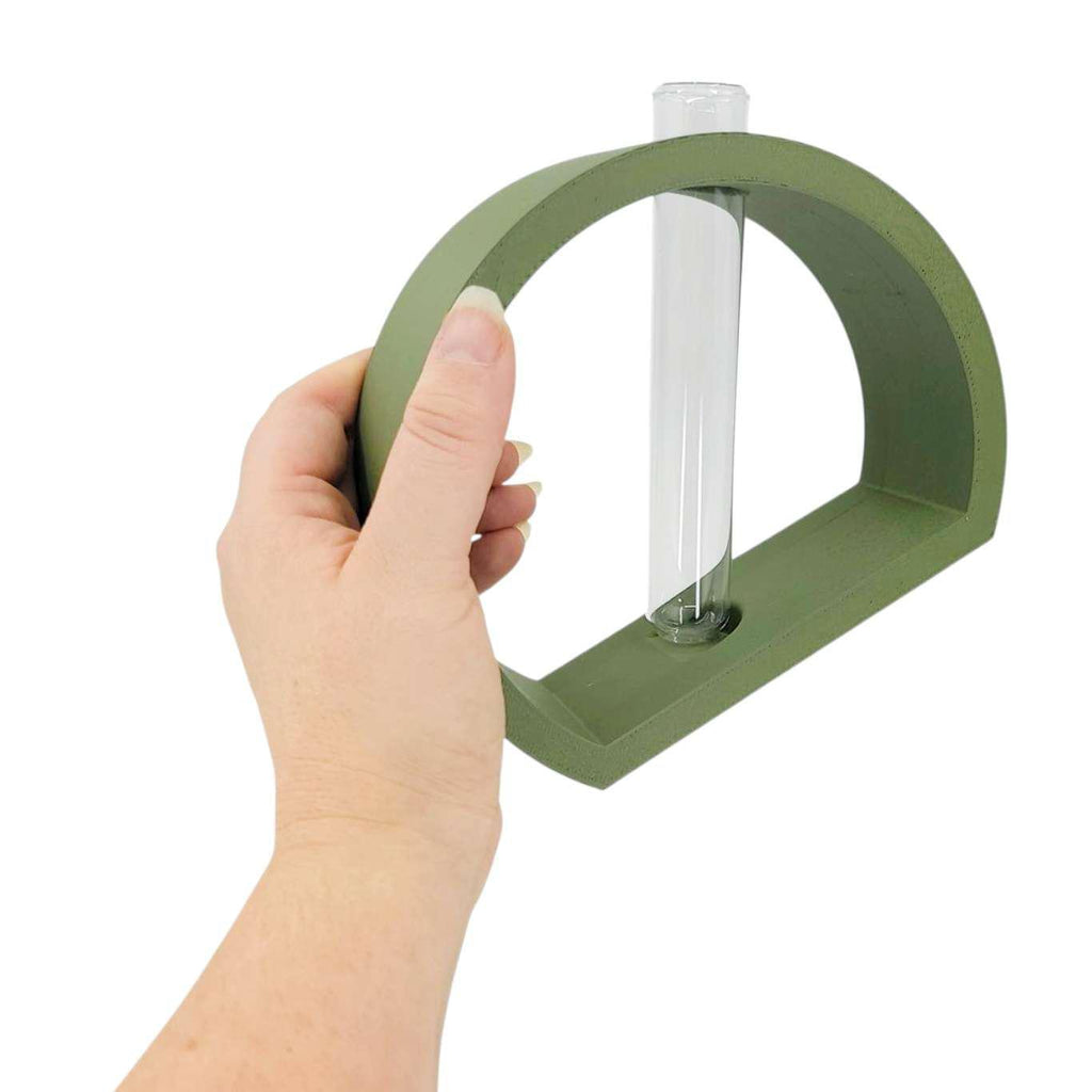 Vase - Half Moon Propagation Station (Green) by Rosebud Homegoods
