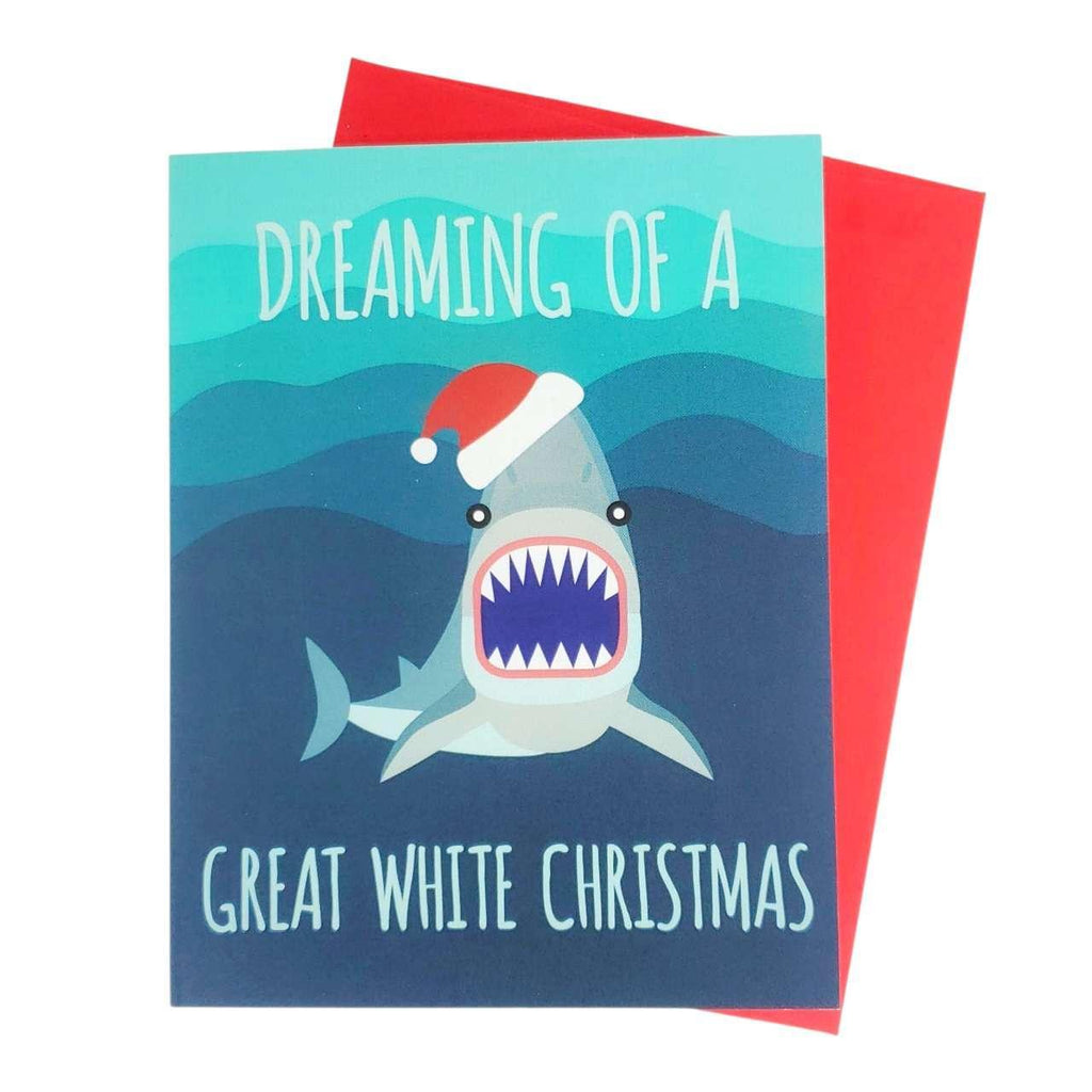 Holiday Card - Dreaming of a Great White (Shark) Christmas  by Mr. Sogs