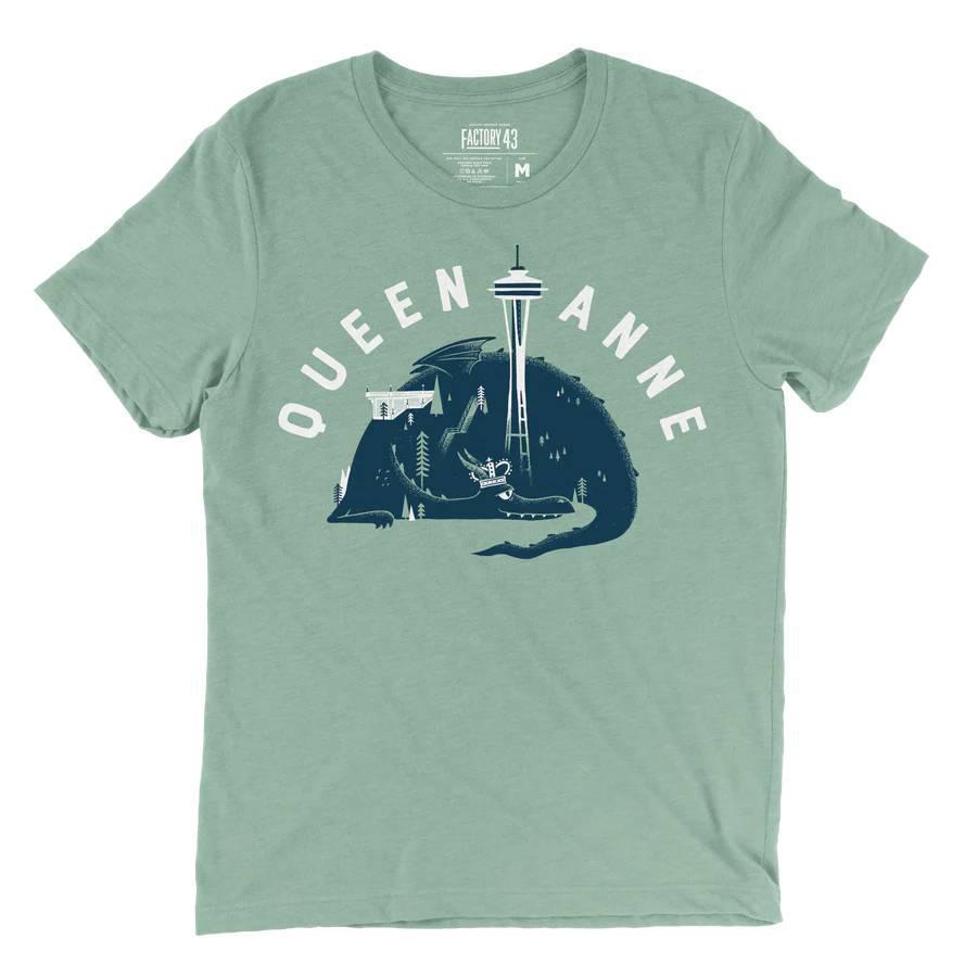 Adult Crew Neck - Queen Anne Heather Dusty Sage Tee (XS - XL) by Factory 43