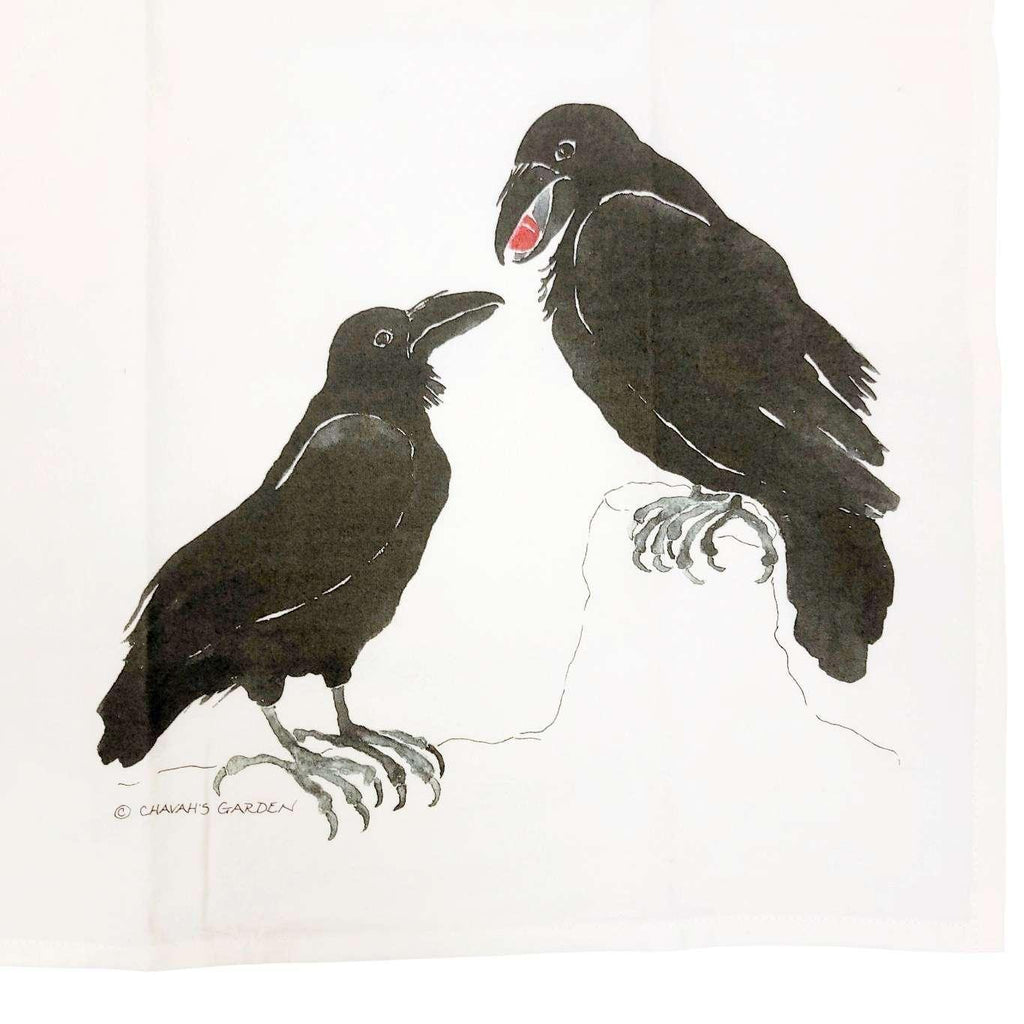 Tea Towel - Ravens by Chavah's Garden