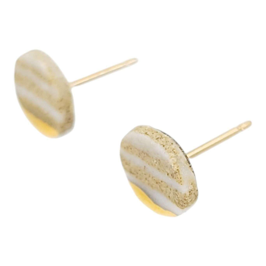 (20% Off) Earrings - Studs - Sandy Circle by Almeda Jewelry