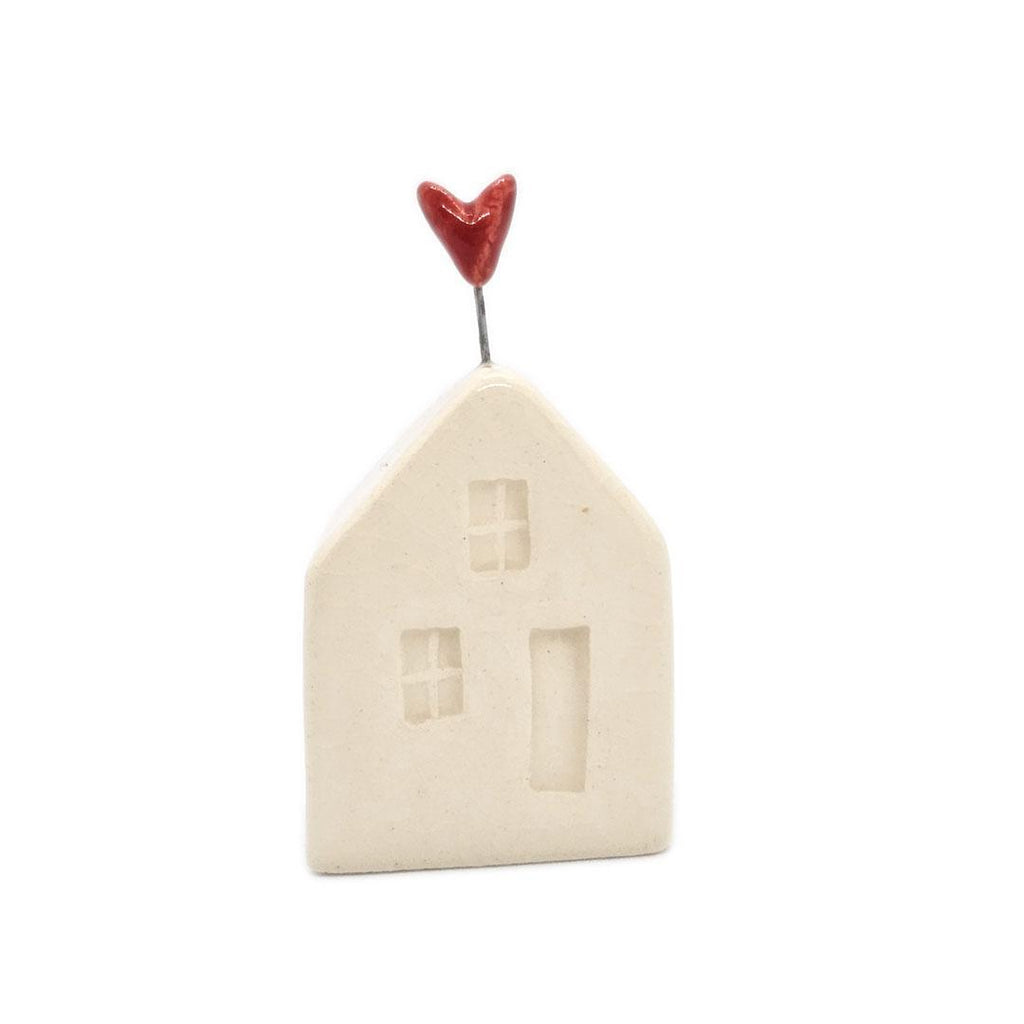 Tiny Pottery House - White with Heart (Assorted Colors) by Tasha McKelvey