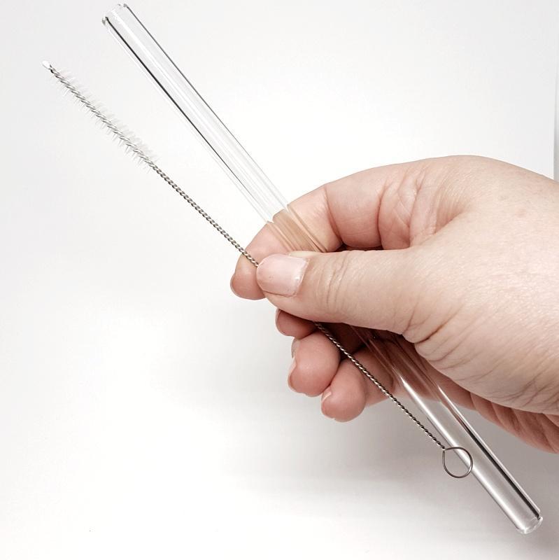 Straws - Set of 2 - Straight Standard 8in by DrinkingStraws.Glass
