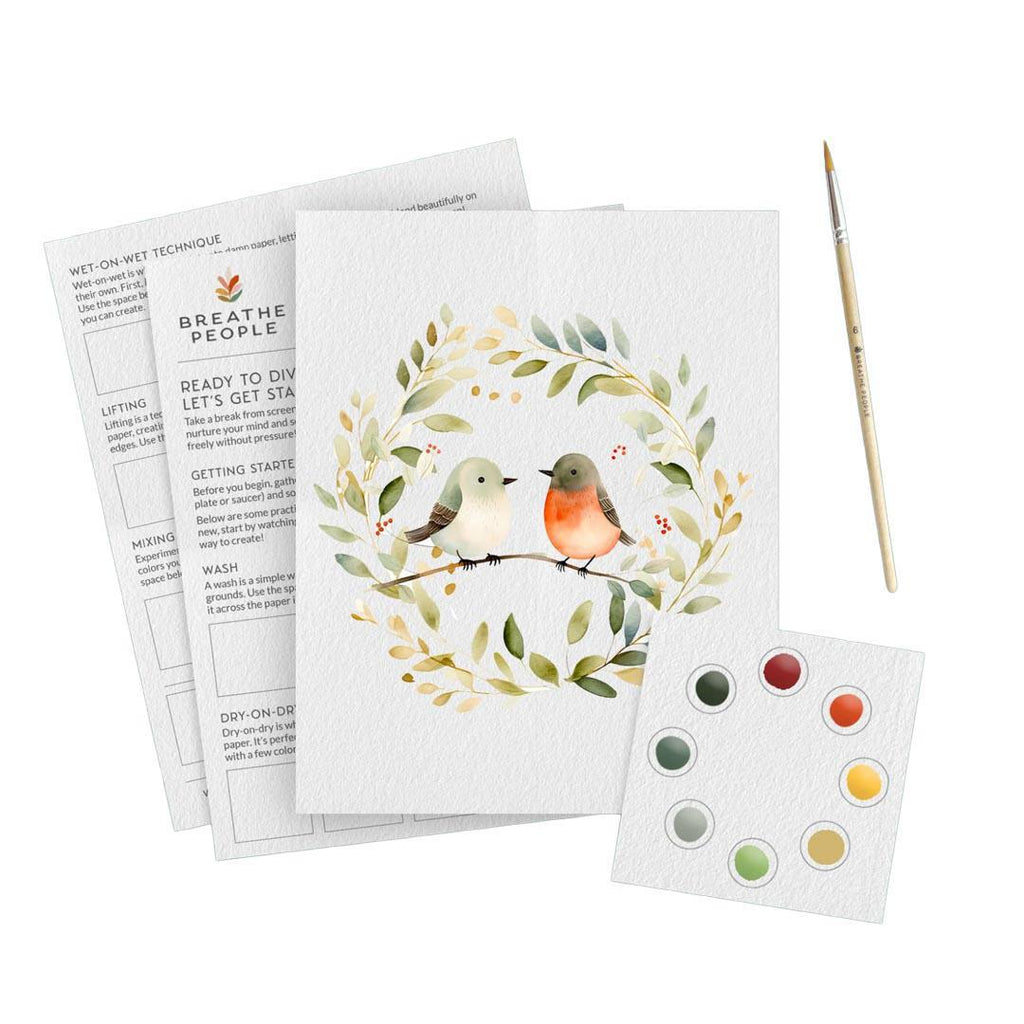 Watercolor Kit - Winter Birds All in One Beginner (Limited Edition) by Breathe People