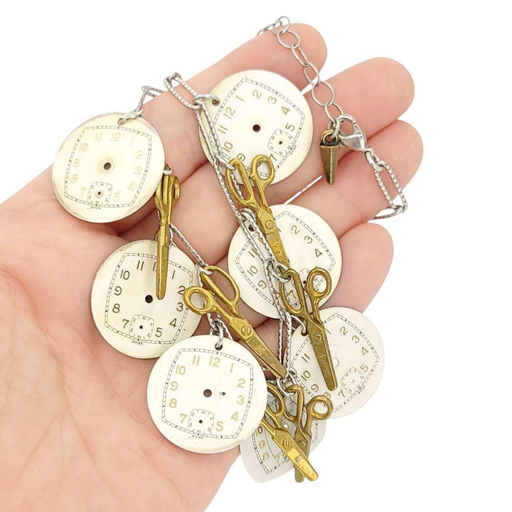 Necklace - Cutting Time - Antiqued Silver by Christine Stoll | Altered Relics