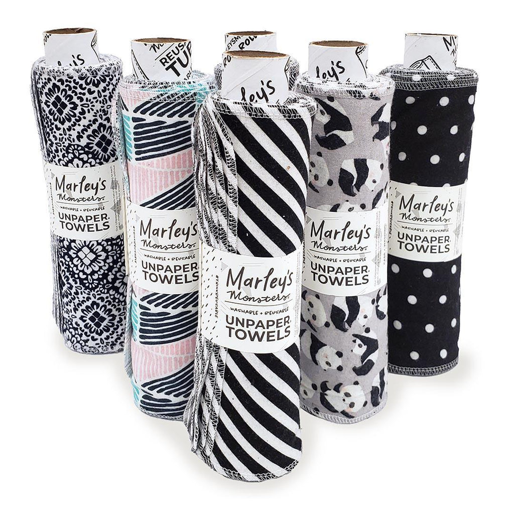 UNpaper® Towels - Cotton Flannel Reusable Cloths (Assorted Styles) by Marley’s Monsters