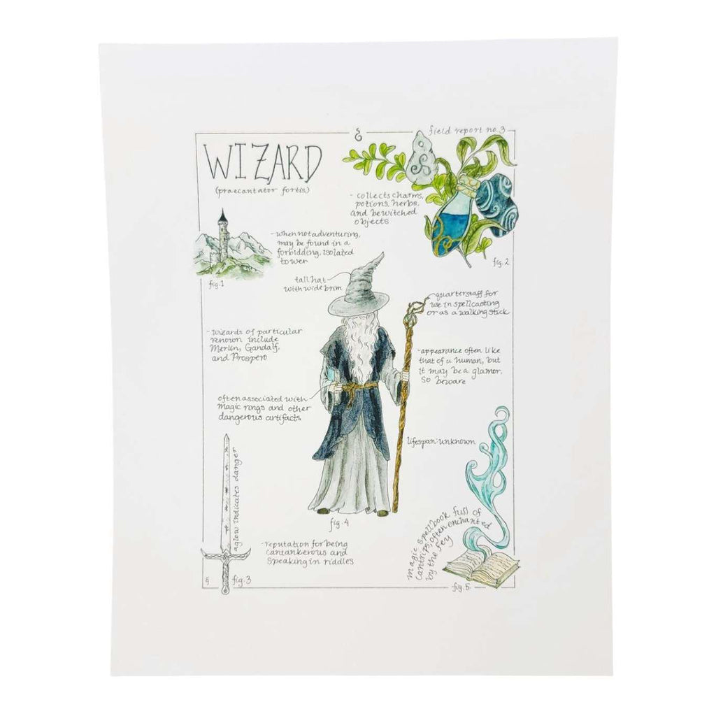 Art Print - 8x10 - Wizard Field Notes by Lizzy Gass