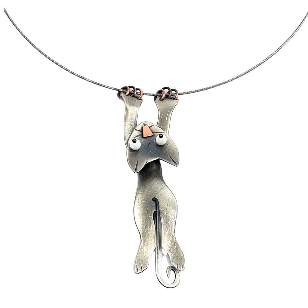 Necklace - Hang in There Cat by Chickenscratch